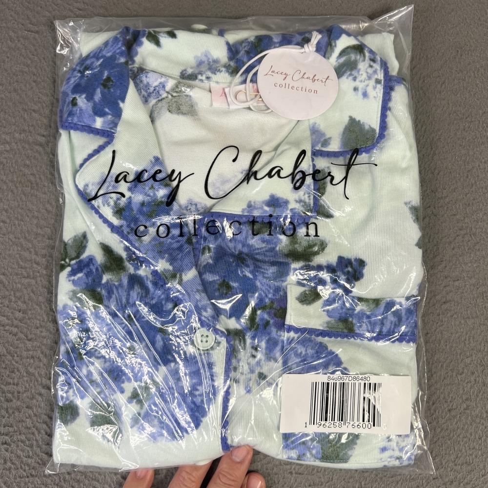 Lacey Chabert Nightshirt Womens XS Floral Long Sleeve Pajama Dress Sleepwear